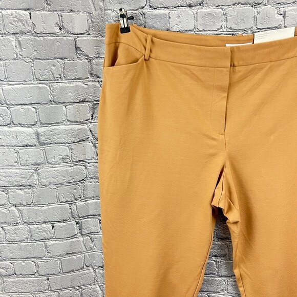 Liz Claiborne Emma Mid-Rise Ankle Length Pants 4-Way Stretch Size 24W Tan Ponte - Picture 5 of 7